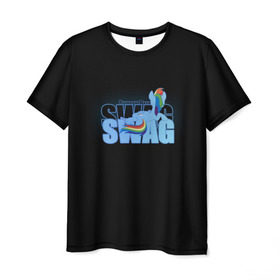 Мужская футболка 3D с принтом Rainbow Dash Swag в Кировске, 100% полиэфир | прямой крой, круглый вырез горловины, длина до линии бедер | my little pony | пони | радуга