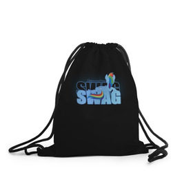 Рюкзак-мешок 3D с принтом Rainbow Dash Swag в Кировске, 100% полиэстер | плотность ткани — 200 г/м2, размер — 35 х 45 см; лямки — толстые шнурки, застежка на шнуровке, без карманов и подкладки | Тематика изображения на принте: my little pony | пони | радуга