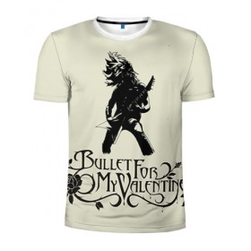 Мужская футболка 3D спортивная с принтом Bullet For My Valentine в Кировске, 100% полиэстер с улучшенными характеристиками | приталенный силуэт, круглая горловина, широкие плечи, сужается к линии бедра | 