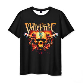 Мужская футболка 3D с принтом Bullet For My Valentine в Кировске, 100% полиэфир | прямой крой, круглый вырез горловины, длина до линии бедер | bullet for my valentine | пуля для моей возлюбленной