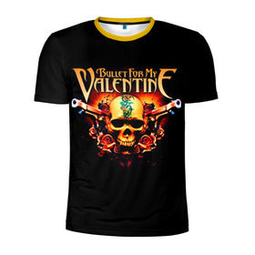 Мужская футболка 3D спортивная с принтом Bullet For My Valentine в Кировске, 100% полиэстер с улучшенными характеристиками | приталенный силуэт, круглая горловина, широкие плечи, сужается к линии бедра | bullet for my valentine | пуля для моей возлюбленной