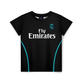 Детская футболка 3D с принтом Real Madrid в Кировске, 100% гипоаллергенный полиэфир | прямой крой, круглый вырез горловины, длина до линии бедер, чуть спущенное плечо, ткань немного тянется | real madrid | королевский клуб | реал мадрид | форма