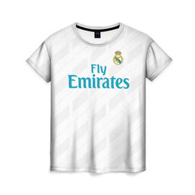 Женская футболка 3D с принтом Real Madrid в Кировске, 100% полиэфир ( синтетическое хлопкоподобное полотно) | прямой крой, круглый вырез горловины, длина до линии бедер | real madrid | королевский клуб | реал мадрид | форма