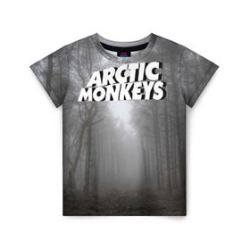 Детская футболка 3D с принтом Forest Monkeys в Кировске, 100% гипоаллергенный полиэфир | прямой крой, круглый вырез горловины, длина до линии бедер, чуть спущенное плечо, ткань немного тянется | arctic monkeys