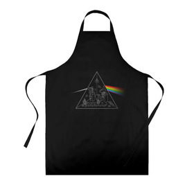 Фартук 3D с принтом Pink Floyd Make Rainbow в Кировске, 100% полиэстер | общий размер — 65 х 85 см, ширина нагрудника — 26 см, горловина — 53 см, длина завязок — 54 см, общий обхват в поясе — 173 см. Принт на завязках и на горловине наносится с двух сторон, на основной части фартука — только с внешней стороны | англия | басы | британия | гитара | группа | логотип | музыка | песни | пинк флойд | призма | радуга | рок | свет