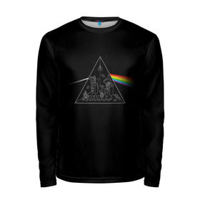 Мужской лонгслив 3D с принтом Pink Floyd Make Rainbow в Кировске, 100% полиэстер | длинные рукава, круглый вырез горловины, полуприлегающий силуэт | англия | басы | британия | гитара | группа | логотип | музыка | песни | пинк флойд | призма | радуга | рок | свет