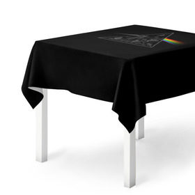 Скатерть 3D с принтом Pink Floyd Make Rainbow в Кировске, 100% полиэстер (ткань не мнется и не растягивается) | Размер: 150*150 см | англия | басы | британия | гитара | группа | логотип | музыка | песни | пинк флойд | призма | радуга | рок | свет