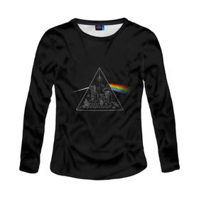Женский лонгслив 3D с принтом Pink Floyd Make Rainbow в Кировске, 100% полиэстер | длинные рукава, круглый вырез горловины, полуприлегающий силуэт | англия | басы | британия | гитара | группа | логотип | музыка | песни | пинк флойд | призма | радуга | рок | свет