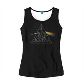 Женская майка 3D с принтом Pink Floyd Make Rainbow в Кировске, 100% полиэстер | круглая горловина, прямой силуэт, длина до линии бедра | англия | басы | британия | гитара | группа | логотип | музыка | песни | пинк флойд | призма | радуга | рок | свет