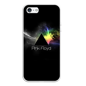 Чехол для iPhone 5/5S матовый с принтом Pink Floyd Logo в Кировске, Силикон | Область печати: задняя сторона чехла, без боковых панелей | англия | басы | британия | гитара | группа | дым | космос | логотип | музыка | песни | пинк флойд | призма | радуга | рок | свет