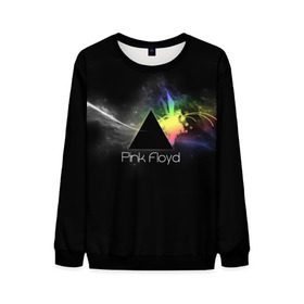 Мужской свитшот 3D с принтом Pink Floyd Logo в Кировске, 100% полиэстер с мягким внутренним слоем | круглый вырез горловины, мягкая резинка на манжетах и поясе, свободная посадка по фигуре | англия | басы | британия | гитара | группа | дым | космос | логотип | музыка | песни | пинк флойд | призма | радуга | рок | свет