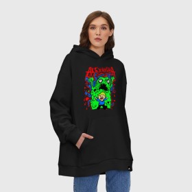 Худи SuperOversize хлопок с принтом Asking Zombie в Кировске, 70% хлопок, 30% полиэстер, мягкий начес внутри | карман-кенгуру, эластичная резинка на манжетах и по нижней кромке, двухслойный капюшон
 | 