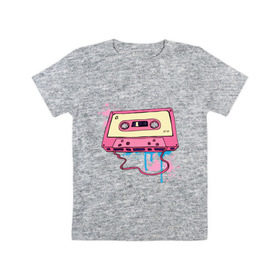 Детская футболка хлопок с принтом Аудиокассета в Кировске, 100% хлопок | круглый вырез горловины, полуприлегающий силуэт, длина до линии бедер | mc | кассета