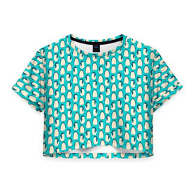 Женская футболка 3D укороченная с принтом Пингвины в Кировске, 100% полиэстер | круглая горловина, длина футболки до линии талии, рукава с отворотами | пингвин | птица
