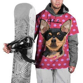 Накидка на куртку 3D с принтом Чихуахуа в Кировске, 100% полиэстер |  | chihuahua | dog | арт | горошек | животное | кружочек | розовый | собака | текстура | чихуахуа
