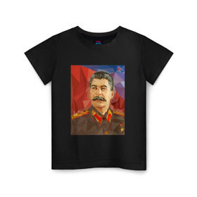 Детская футболка хлопок с принтом Сталин в Кировске, 100% хлопок | круглый вырез горловины, полуприлегающий силуэт, длина до линии бедер | ссср | сталин