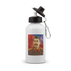 Бутылка спортивная с принтом Сталин в Кировске, металл | емкость — 500 мл, в комплекте две пластиковые крышки и карабин для крепления | ссср | сталин