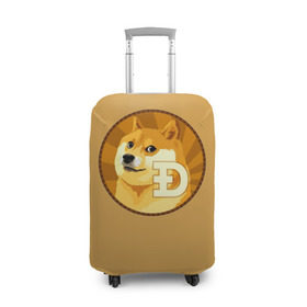 Чехол для чемодана 3D с принтом Bitcoin в Кировске, 86% полиэфир, 14% спандекс | двустороннее нанесение принта, прорези для ручек и колес | doge | meme | биткоин | доге