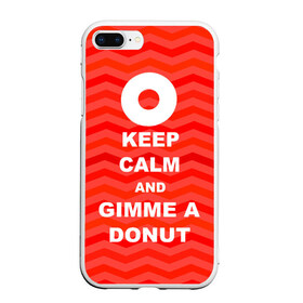 Чехол для iPhone 7Plus/8 Plus матовый с принтом Gimme a donut в Кировске, Силикон | Область печати: задняя сторона чехла, без боковых панелей | Тематика изображения на принте: keep calm | полосы | сериал | твин пикс | текстура | фильмы