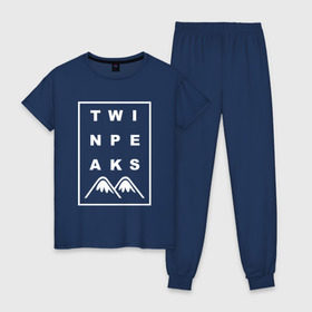 Женская пижама хлопок с принтом Twin Peaks в Кировске, 100% хлопок | брюки и футболка прямого кроя, без карманов, на брюках мягкая резинка на поясе и по низу штанин | арт | сериал | твин пикс | фильмы