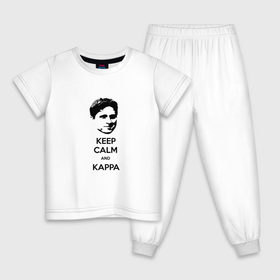Детская пижама хлопок с принтом Kappa в Кировске, 100% хлопок |  брюки и футболка прямого кроя, без карманов, на брюках мягкая резинка на поясе и по низу штанин
 | Тематика изображения на принте: cs go | kappa | каппа | кс го
