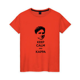 Женская футболка хлопок с принтом Kappa в Кировске, 100% хлопок | прямой крой, круглый вырез горловины, длина до линии бедер, слегка спущенное плечо | cs go | kappa | каппа | кс го