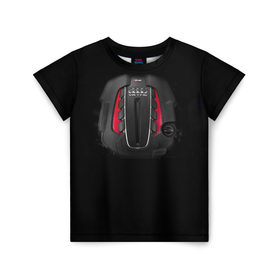 Детская футболка 3D с принтом Мотор в Кировске, 100% гипоаллергенный полиэфир | прямой крой, круглый вырез горловины, длина до линии бедер, чуть спущенное плечо, ткань немного тянется | audi | ауди | машина