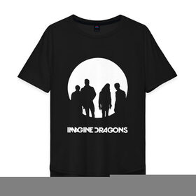 Мужская футболка хлопок Oversize с принтом Imagine Dragons в Кировске, 100% хлопок | свободный крой, круглый ворот, “спинка” длиннее передней части | imagine dragons