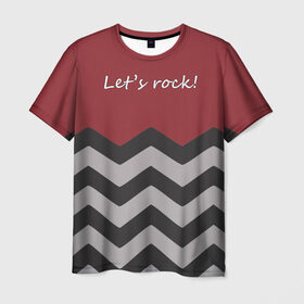 Мужская футболка 3D с принтом Let`s rock! в Кировске, 100% полиэфир | прямой крой, круглый вырез горловины, длина до линии бедер | lets rock | twin peaks | давайте сделаем это | даян | даяна | диана | дэвид линч | карлик | твин пикс