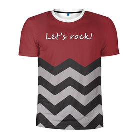 Мужская футболка 3D спортивная с принтом Let`s rock! в Кировске, 100% полиэстер с улучшенными характеристиками | приталенный силуэт, круглая горловина, широкие плечи, сужается к линии бедра | lets rock | twin peaks | давайте сделаем это | даян | даяна | диана | дэвид линч | карлик | твин пикс