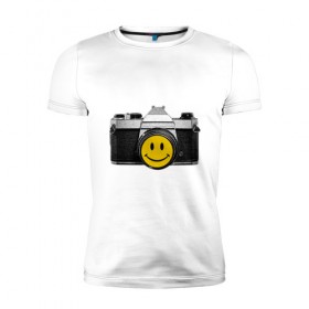 Мужская футболка премиум с принтом Фото-smile в Кировске, 92% хлопок, 8% лайкра | приталенный силуэт, круглый вырез ворота, длина до линии бедра, короткий рукав | 