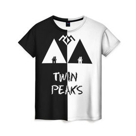 Женская футболка 3D с принтом Twin Peaks в Кировске, 100% полиэфир ( синтетическое хлопкоподобное полотно) | прямой крой, круглый вырез горловины, длина до линии бедер | арт | сериал | твин пикс | фильмы | черно белые