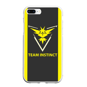 Чехол для iPhone 7Plus/8 Plus матовый с принтом Team instinct в Кировске, Силикон | Область печати: задняя сторона чехла, без боковых панелей | Тематика изображения на принте: game | игра | игрок | инстинкт | пикачу | покемон