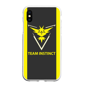 Чехол для iPhone XS Max матовый с принтом Team instinct в Кировске, Силикон | Область печати: задняя сторона чехла, без боковых панелей | Тематика изображения на принте: game | игра | игрок | инстинкт | пикачу | покемон