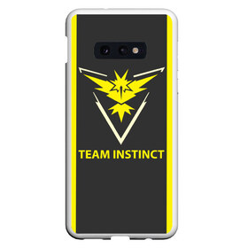 Чехол для Samsung S10E с принтом Team instinct в Кировске, Силикон | Область печати: задняя сторона чехла, без боковых панелей | Тематика изображения на принте: game | игра | игрок | инстинкт | пикачу | покемон