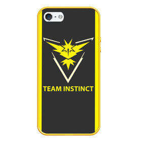 Чехол для iPhone 5/5S матовый с принтом Team instinct в Кировске, Силикон | Область печати: задняя сторона чехла, без боковых панелей | Тематика изображения на принте: game | игра | игрок | инстинкт | пикачу | покемон