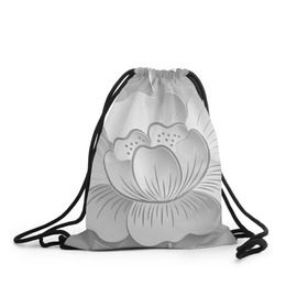 Рюкзак-мешок 3D с принтом Grey flowers в Кировске, 100% полиэстер | плотность ткани — 200 г/м2, размер — 35 х 45 см; лямки — толстые шнурки, застежка на шнуровке, без карманов и подкладки | 