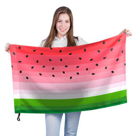 Флаг 3D с принтом Арбузик в Кировске, 100% полиэстер | плотность ткани — 95 г/м2, размер — 67 х 109 см. Принт наносится с одной стороны | pattern | trend | арбуз | зеленый | косточки | красный | мода | патерн | паттерн | розовый | текстура | тренд | фрукт | ягода