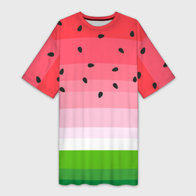 Платье-футболка 3D с принтом Арбузик в Кировске,  |  | pattern | trend | арбуз | зеленый | косточки | красный | мода | патерн | паттерн | розовый | текстура | тренд | фрукт | ягода