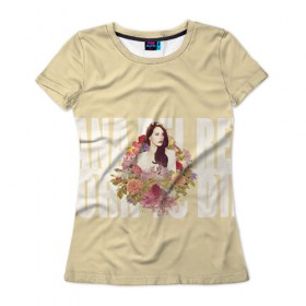 Женская футболка 3D с принтом Lana Del Rey в Кировске, 100% полиэфир ( синтетическое хлопкоподобное полотно) | прямой крой, круглый вырез горловины, длина до линии бедер | 