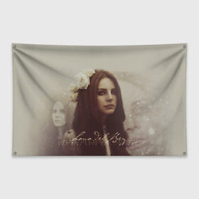 Флаг-баннер с принтом Lana Del Rey в Кировске, 100% полиэстер | размер 67 х 109 см, плотность ткани — 95 г/м2; по краям флага есть четыре люверса для крепления | lana del rey | лана дель рей