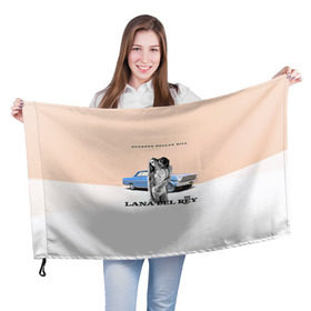 Флаг 3D с принтом Lana Del Rey в Кировске, 100% полиэстер | плотность ткани — 95 г/м2, размер — 67 х 109 см. Принт наносится с одной стороны | 