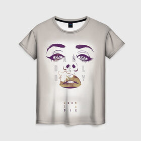Женская футболка 3D с принтом Lana Del Rey в Кировске, 100% полиэфир ( синтетическое хлопкоподобное полотно) | прямой крой, круглый вырез горловины, длина до линии бедер | 