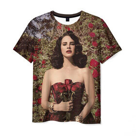 Мужская футболка 3D с принтом Lana Del Rey в Кировске, 100% полиэфир | прямой крой, круглый вырез горловины, длина до линии бедер | lana del rey | лана дель рей