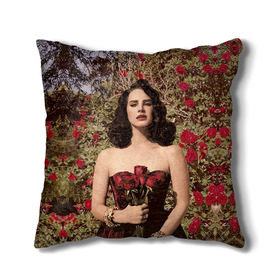Подушка 3D с принтом Lana Del Rey в Кировске, наволочка – 100% полиэстер, наполнитель – холлофайбер (легкий наполнитель, не вызывает аллергию). | состоит из подушки и наволочки. Наволочка на молнии, легко снимается для стирки | Тематика изображения на принте: lana del rey | лана дель рей