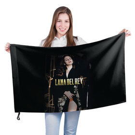 Флаг 3D с принтом Lana Del Rey в Кировске, 100% полиэстер | плотность ткани — 95 г/м2, размер — 67 х 109 см. Принт наносится с одной стороны | lana del rey | лана дель рей
