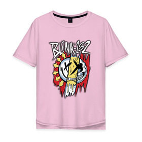 Мужская футболка хлопок Oversize с принтом MIXED UP Blink-182 в Кировске, 100% хлопок | свободный крой, круглый ворот, “спинка” длиннее передней части | 3 | mixed | rock | музыка | рок | череп
