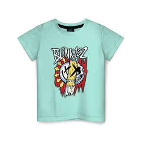 Детская футболка хлопок с принтом MIXED UP Blink-182 в Кировске, 100% хлопок | круглый вырез горловины, полуприлегающий силуэт, длина до линии бедер | Тематика изображения на принте: 3 | mixed | rock | музыка | рок | череп