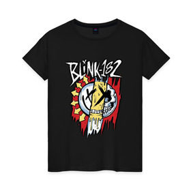 Женская футболка хлопок с принтом MIXED UP Blink-182 в Кировске, 100% хлопок | прямой крой, круглый вырез горловины, длина до линии бедер, слегка спущенное плечо | 3 | mixed | rock | музыка | рок | череп