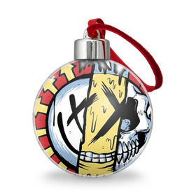 Ёлочный шар с принтом MIXED UP Blink-182 в Кировске, Пластик | Диаметр: 77 мм | 3 | mixed | rock | музыка | рок | череп
